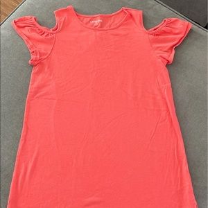 Land’s End cold shoulder coral dress 8-10